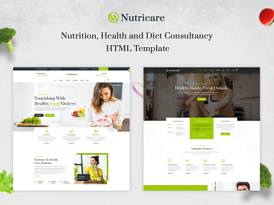 Nutricare | Nutrition Health and Diet Creative HTML5 Template responsive design trainer vision care yoga health