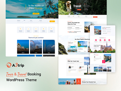 A3trip - Tours & Travels WordPress Theme business design ecommerce design responsive responsive design travel package trips management woocommerce wordpress development wordpress theme