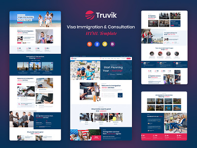 Truvik - Visa immigration Services HTML Template business design ecommerce design responsive responsive design web templates woocommerce wordpress development wordpress theme