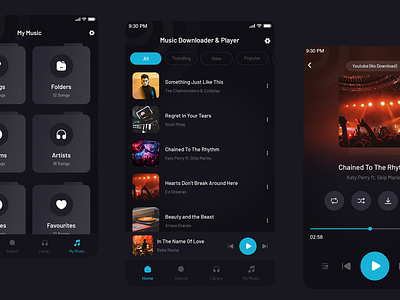 Music Downloader & Player app branding design graphic design logo music musicdownloader ui