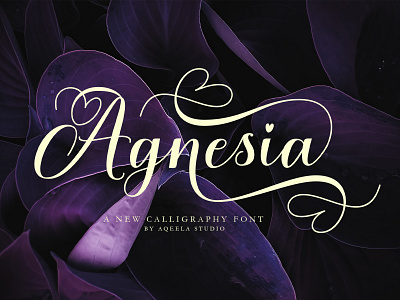 Agnesia branding design elegant fun lettering logo love font script type typography