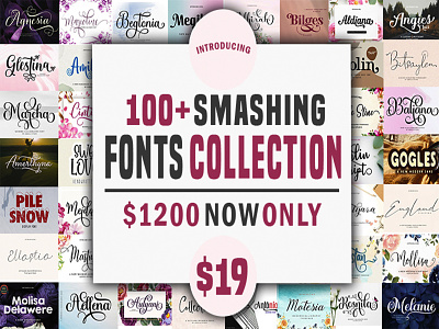 Collection Of 100+ Calligraphy Fonts & Scripts branding design elegant fun logo love font script type typography web
