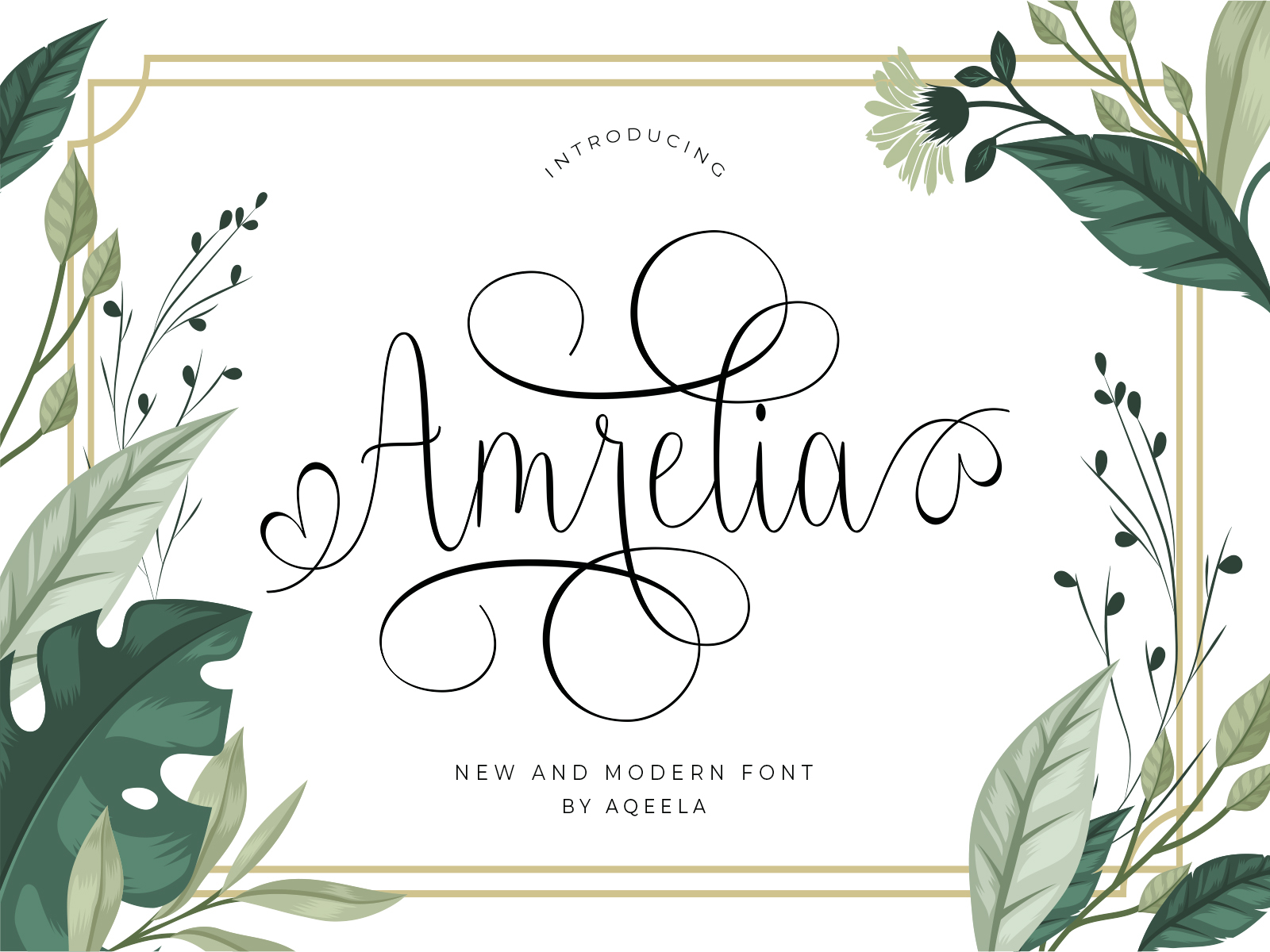 Download Free Amrelia By Aqeela Studio On Dribbble Fonts Typography