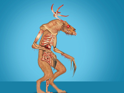 wendigo character design concept art fantasy horror art illustration