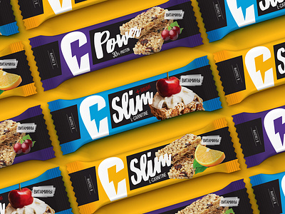 C-Slim Fitness bar branding design food illustration logo package package design vector verpackung