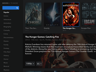 Popcorn Time redesign by Giuliano Di Pace on Dribbble