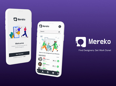 Mereko - Find Designers, Get Work Done app branding design graphic design ui ux
