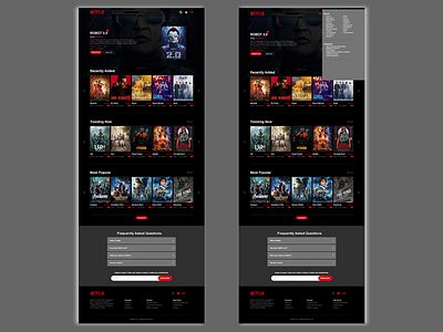 Netflix Home page design