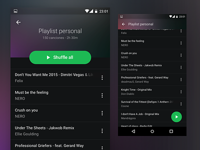 Spotify Android App - Material Design restyle android app blur design google material spotify