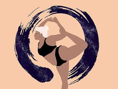 Yoga Girl curvy girl illustration plus size vector zen