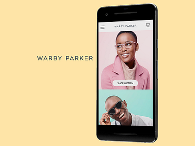 Warby Parker Redesign - Mobile Mockup ecommerce mobile mockup pixel redesign responsive design warby parker