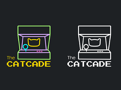 Catcade Redesign - Logo arcade brand cat cat cafe cat logo design logo pixel font rebrand redesign retro vector video game