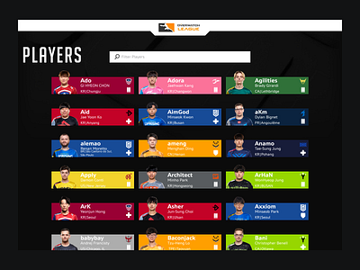 Overwatch League Redesign - Players Page
