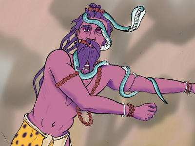 Thandava baba characterdesign dance illustraion rishi shiva snake