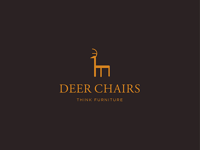 Deer Chairs Logo (Deers + Chair) animal antelope antlers buck deer deer logo doe elk fawn gazelle hart hunting moose nature outdoor reindeer roe stag wildlife wildlife logo