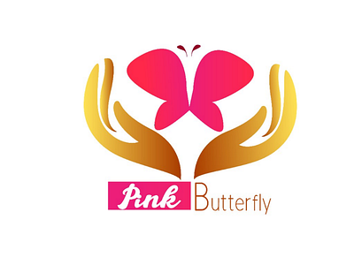 Pink Butterfly graphic design logo logo design