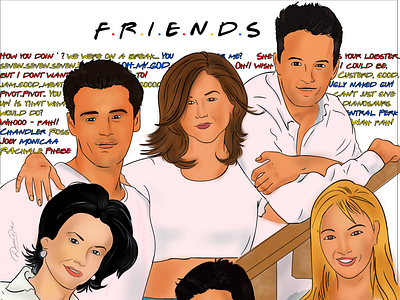 frineds tv show digital art drawings fanart painting