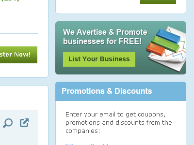 Promo Banner application blue green icon icons site website