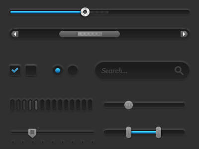 Free For All app application box dark elements interface items layout scrollbar slider ui website