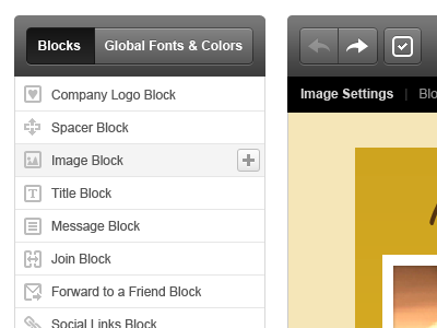 Icon Blocks active add arrows article attachment black block buttons checkmark container css dark email heart icon icons ios newsletter plus spacer text title typography