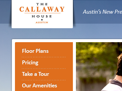 WIP austin blues bluprint cta dots floorplans interface lines navigation orange plans pricing sky texas web website