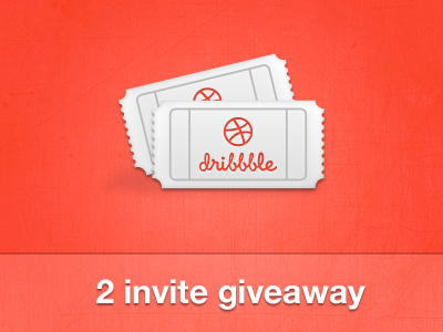 2 Dribbble Invites! dribbble invitation tickets website welcome