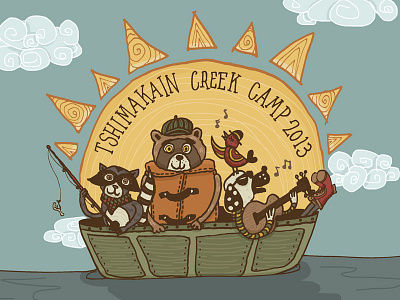 Tshimakain Creek Camp animals camp illustration