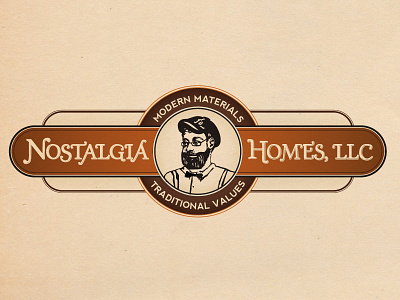 Nostalgia Homes, LLC Logo hand typography illustration logo