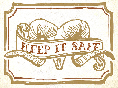 Keep It Safe illustration poster skull stamp vintage