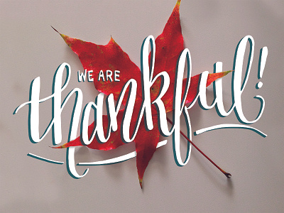 Thankful fall hand lettering hand typography leaf thankful thanksgiving