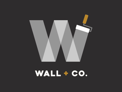 Wall + Co. Logo branding contractor logo painter