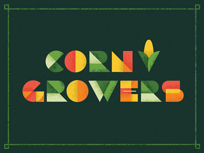 Corn Growers corn design farming geometric invitation lettering texture typography