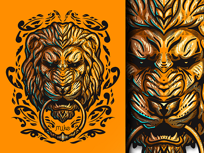 lion symmetry art character design digital fun illustration illustrator painting speed
