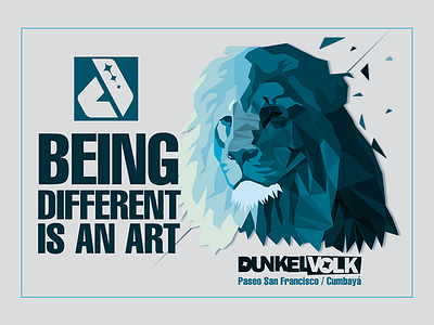 DUNKELVOLK Lion art illustration lion polygon poster vector