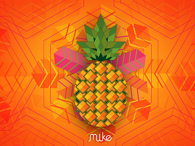 Psychedelic Pineapple art illustration vector