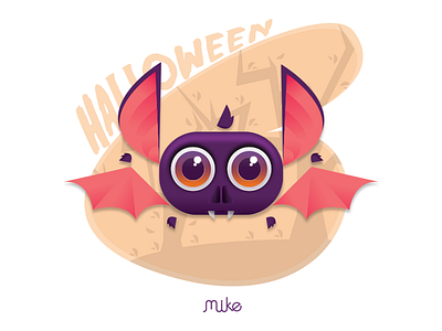 Bat vector art character cute design digital illustration vector halloween