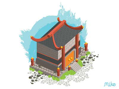 Vector Dojo art digital illustration isometric vector