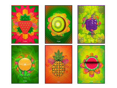 Vector Fruit Posters art illustration vector