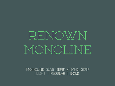 Renown Monoline font font design font designer fonts type design typeface designer typefaces