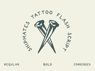 Shipmates - Tattoo Flash Script font font design font designer fonts merch design tattoo flash tattoo font traditional tattoo traditional tattoo flash type design typeface designer typefaces