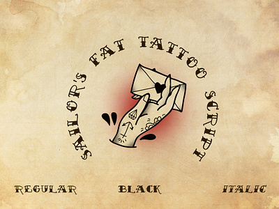 Sailors Fat Tattoo Script Font Family font font design font designer fonts merch design tattoo flash tattoo font traditional tattoo traditional tattoo flash type design typeface designer typefaces