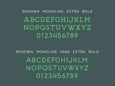 Renown Monoline Extra Bold - Alphabets branding design font font design font designer fonts illustration monoline monoline font sans serif sans serif font slab serif slab serif font type design typeface designer typefaces ui