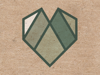 Life with Hart braizen diamond geometric heart logo mark stained glass