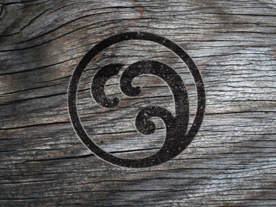 Onsen Dribbble Wood branding holistic spa logo onsen waves weathered wood