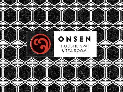Onsen Holistic Spa and Tea Room ba gua branding holistic spa logo onsen waves weathered