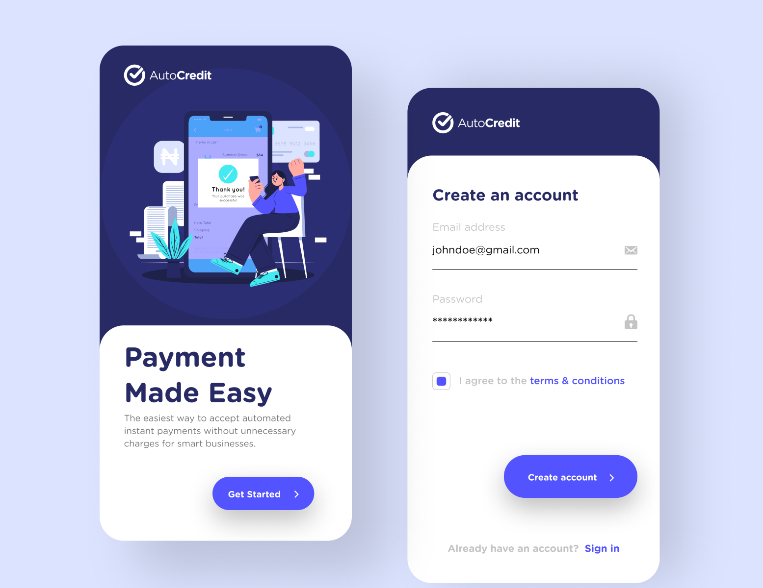 AutoCredit Login screen by Biliameen Koiki on Dribbble