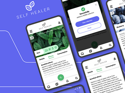 Self Healer application UI design app application design mobile ui uidesign ux web