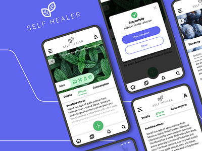 Self Healer application UI design