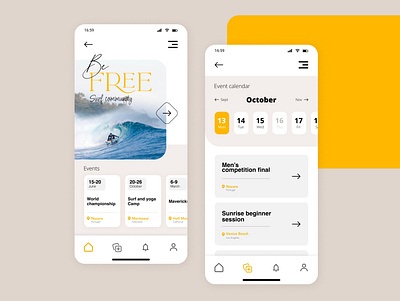 Surf community App Concept UI app appdesign application design ios mobile mobileui ui
