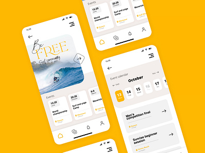 Surf community app concept UI